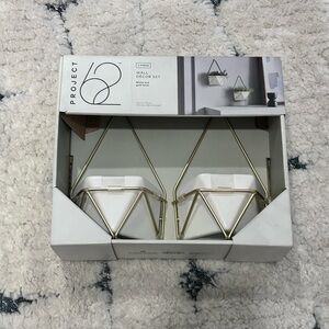NWT Project 62 Gold and White Wall Planter Set